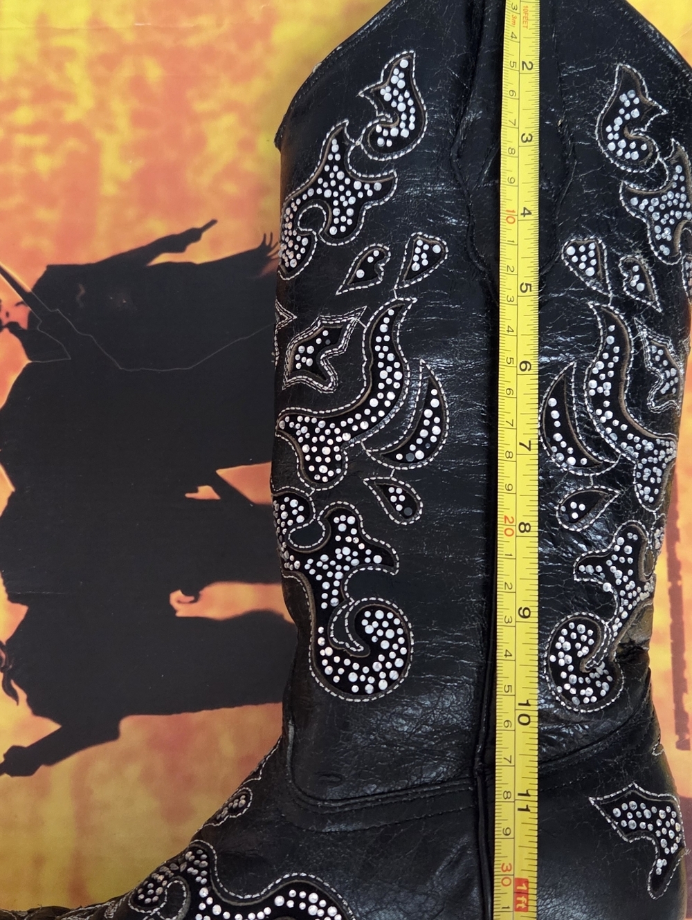 Like New🔥 Only Worn Few Times Women’s Black Western Boots with Inlay & Crystals - Picture 10 of 10